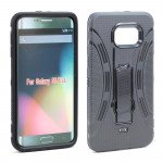 Wholesale Samsung Galaxy S6 Edge Plus Armor Hybrid Stand Case (Black)